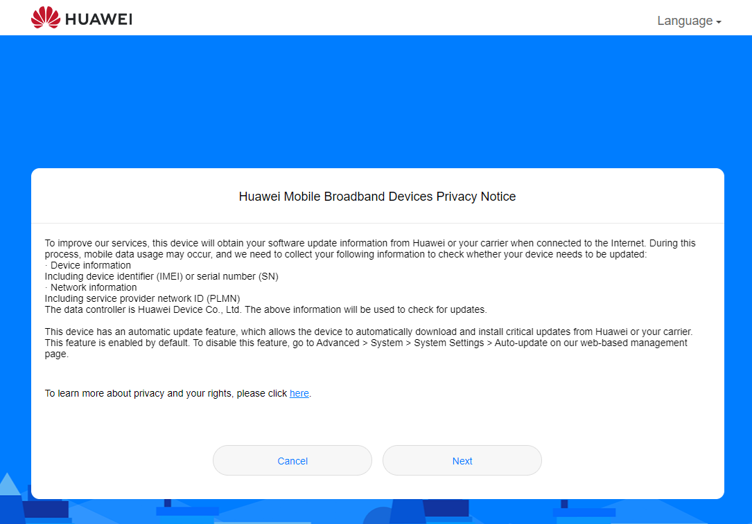 Huawei Mobile Privacy Notice